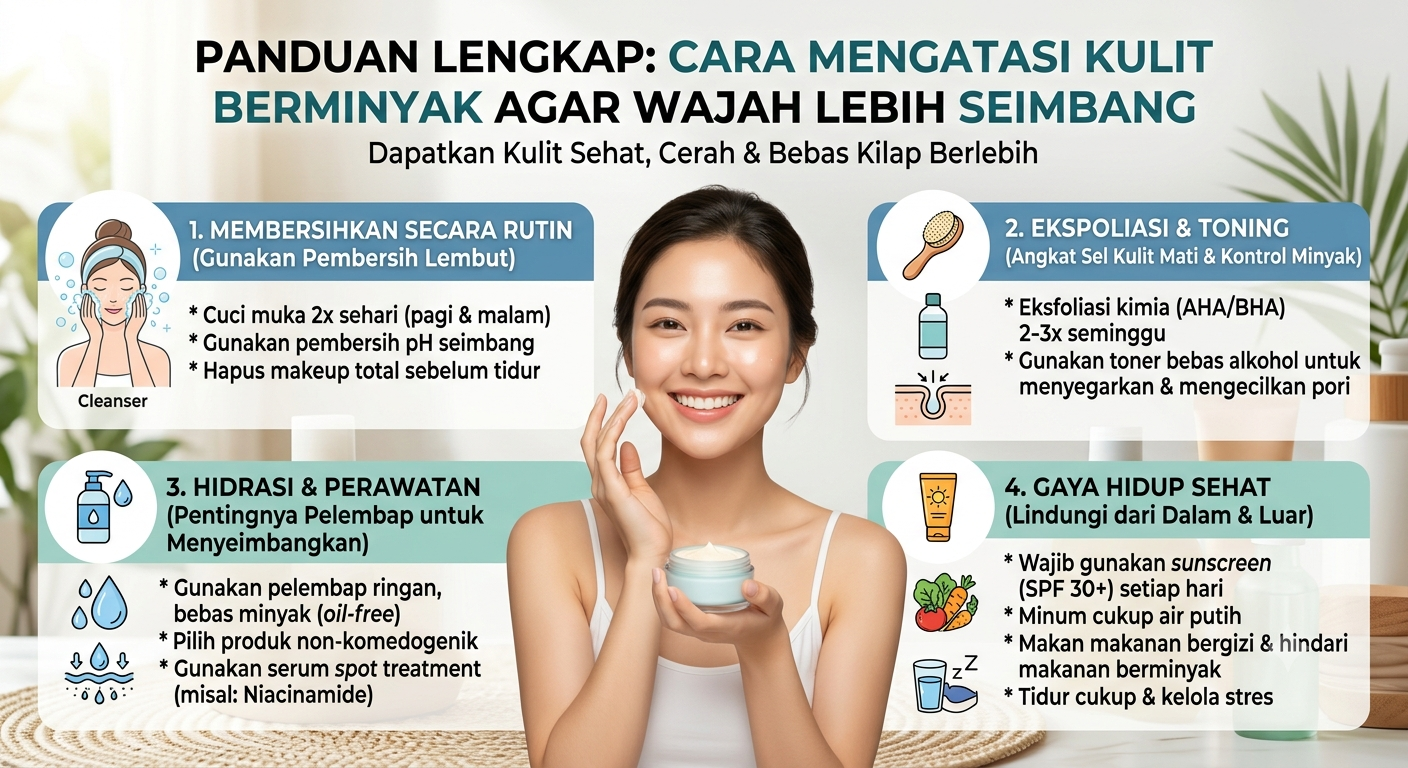 Cara Mengatasi Kulit Berminyak: Panduan Lengkap agar Wajah Lebih Sehat