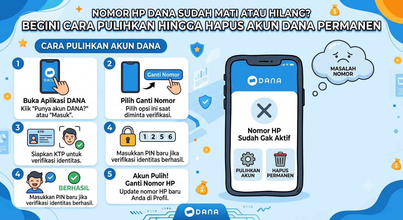 Nomor HP DANA Sudah Mati atau Hilang? Begini Cara Pulihkan hingga Hapus Akun DANA Permanen